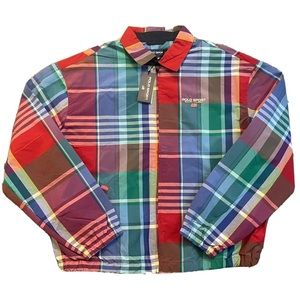 Polo Sport Ralph Lauren Madras Lined Embroidered US Zip Tartan Plaid Jacket Mens